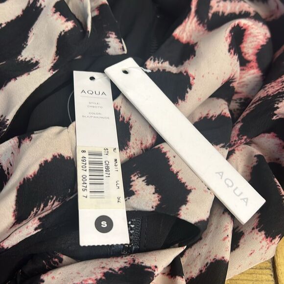 AQUA Dress Womens Small Leopard Animal Print Sleeveless Fit & Flare Cutout Back - Picture 5 of 8